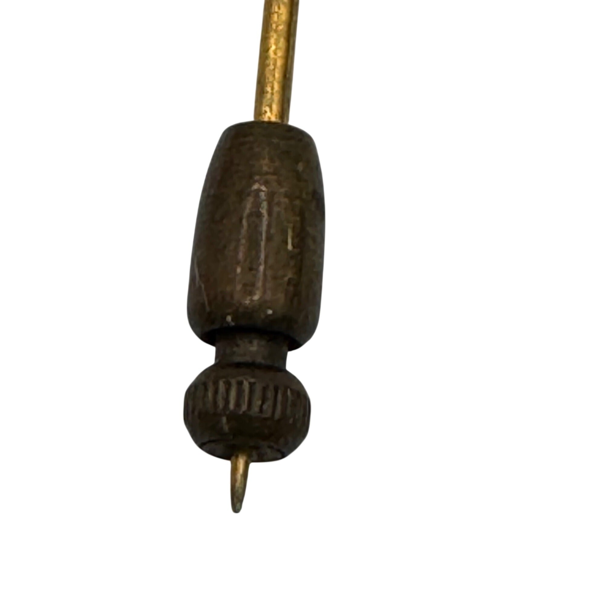 Antique GLP Co Stick Pin Gold Plated Amethyst Purple Gemstone Oval Setting 2.5"