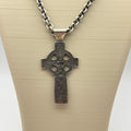 Celtic Cross Pendant Necklace Sterling Silver Engraved Signed Crucifix Chain 18"
