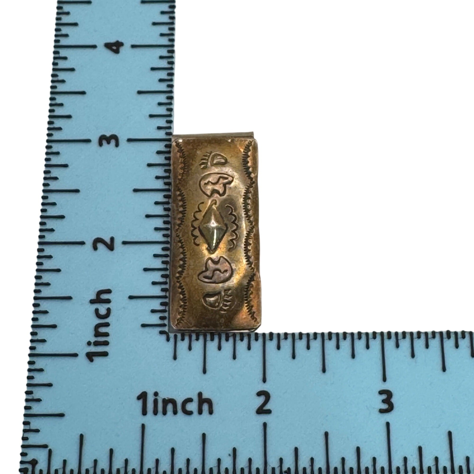 Southwestern Stamped Money Clip Vintage Handcrafted Tribal Fetish Bear Dad Gift
