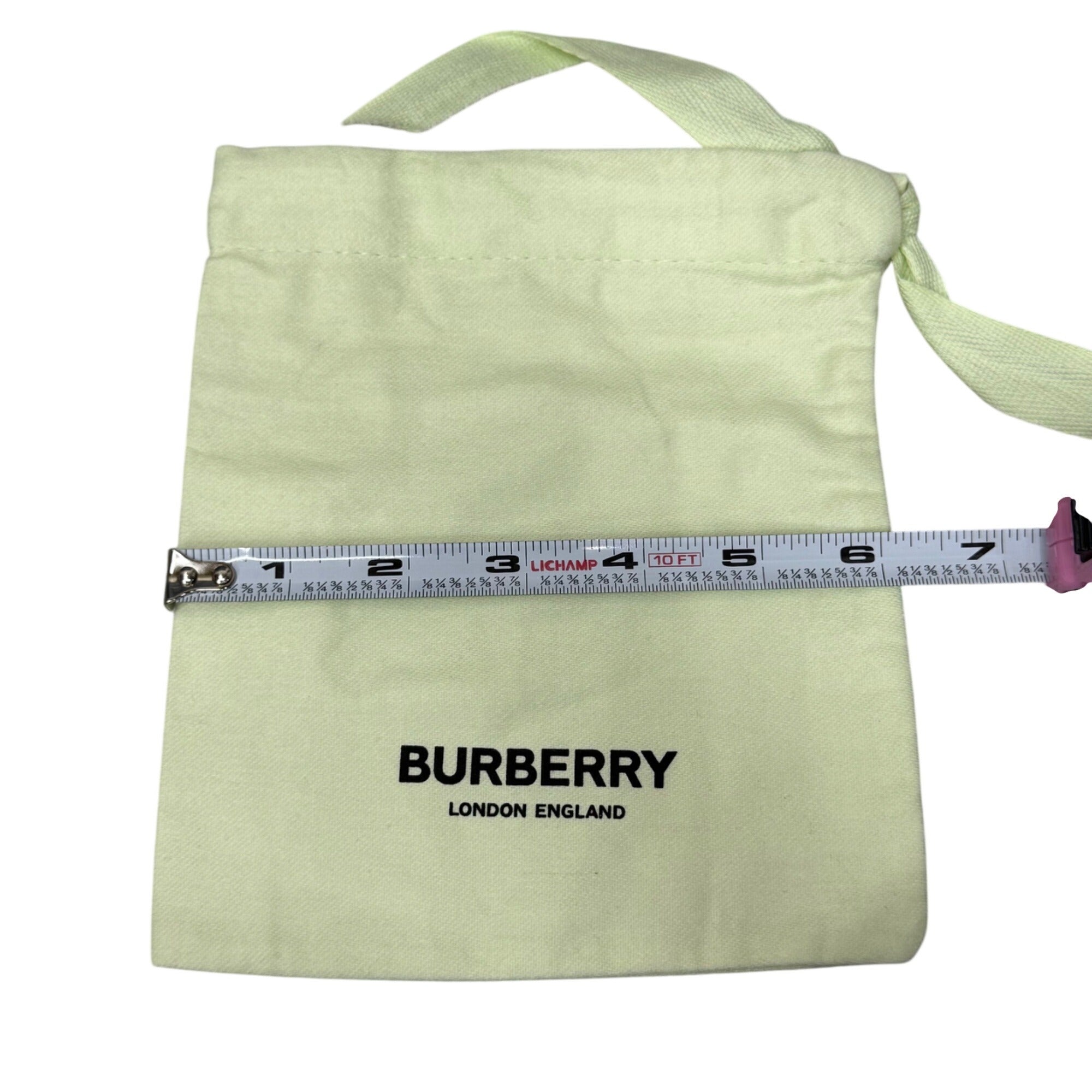 Burberry Beige Cotton Pouch Dust Bag  7x6 Logo Print Gift Storage Wallet Clutch