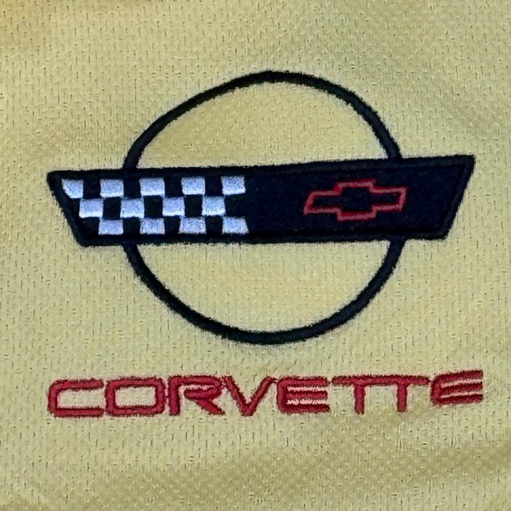 Yellow Corvette Logo Polo Shirt Clique XL CoolDry Polyester Blend Museum Mens