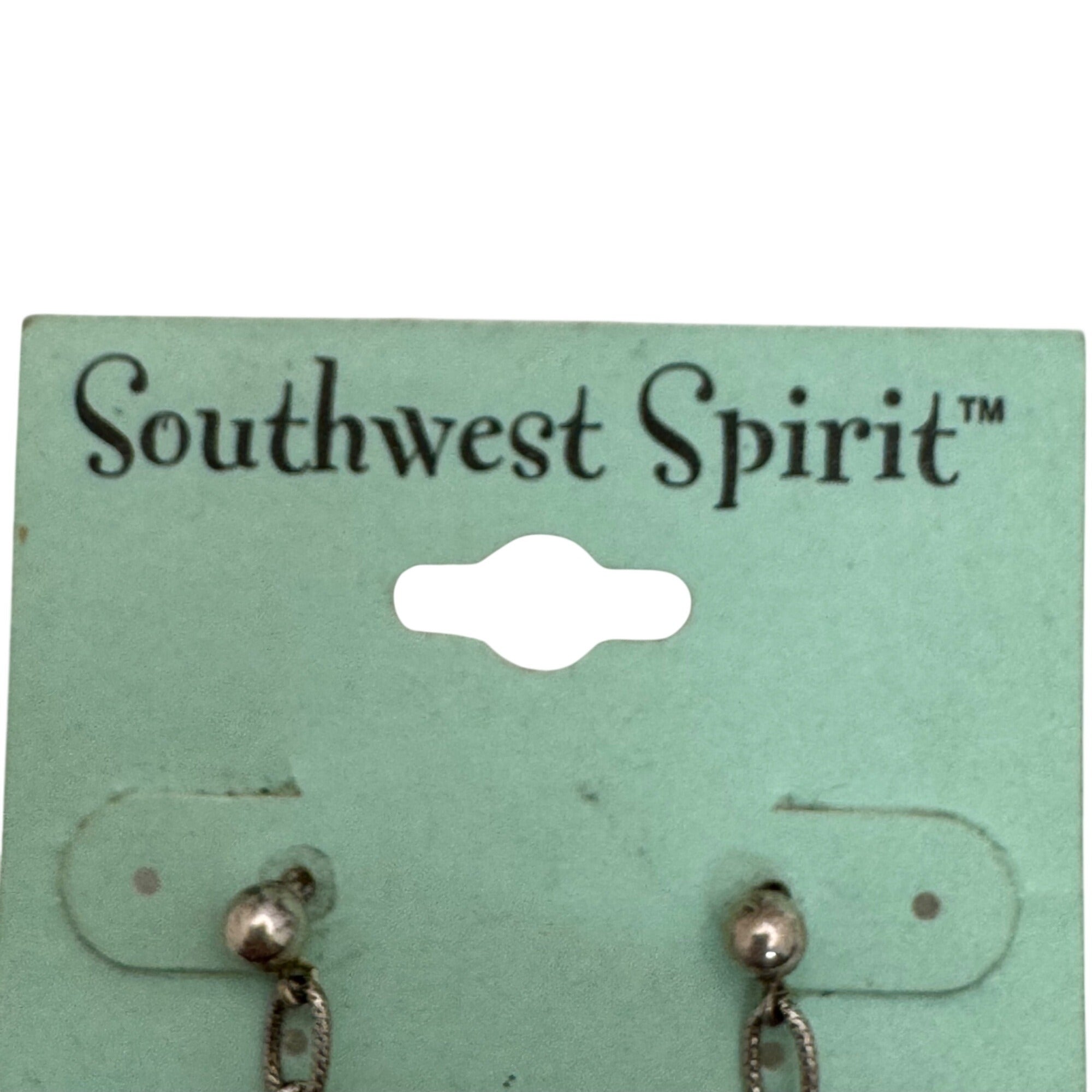 Southwest Spirit Sterling Silver Chain Drop Earrings Amethyst Beads MOP Discs