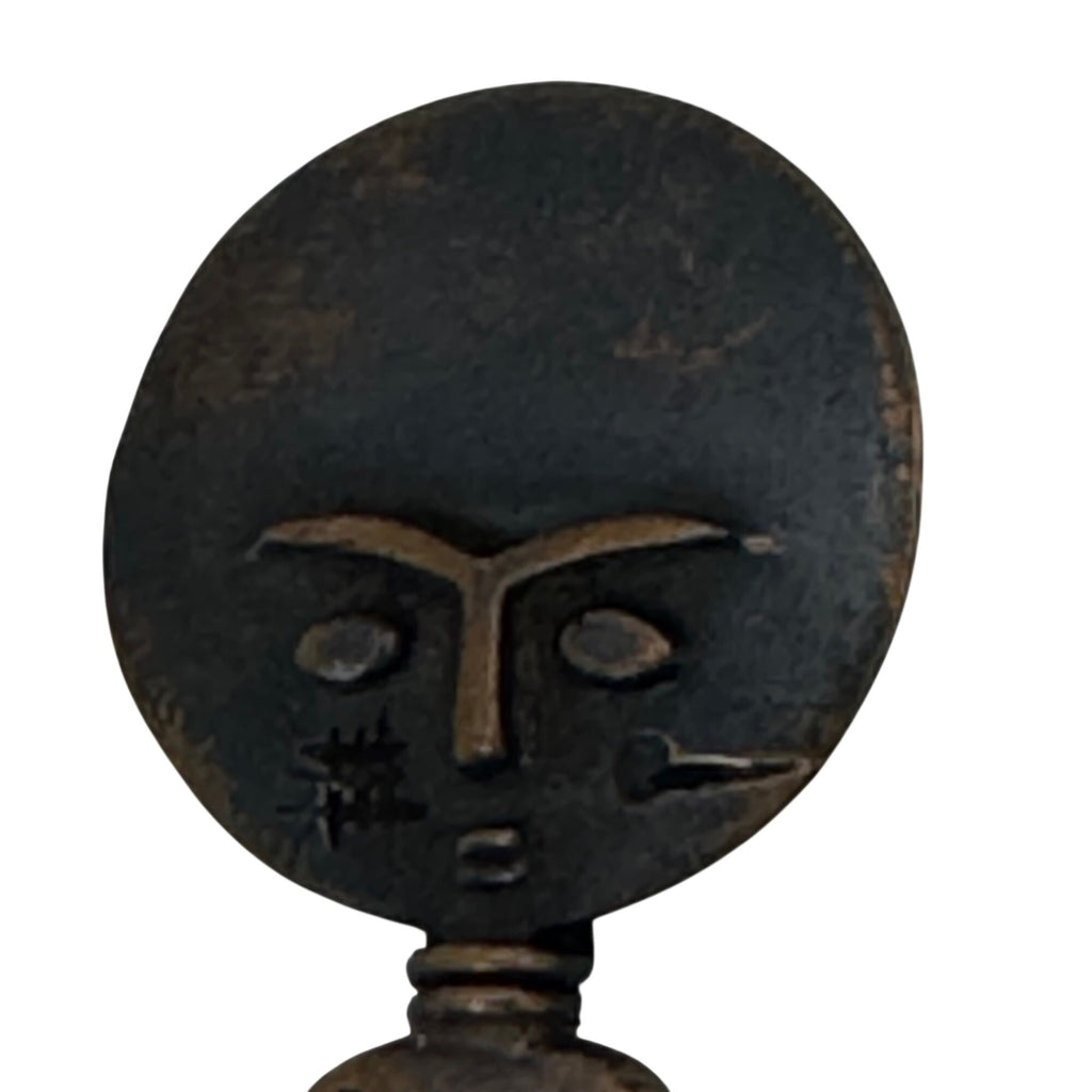 Vintage Copper Replica Akua' Ba African Fertility Doll Pendant Statement Brooch