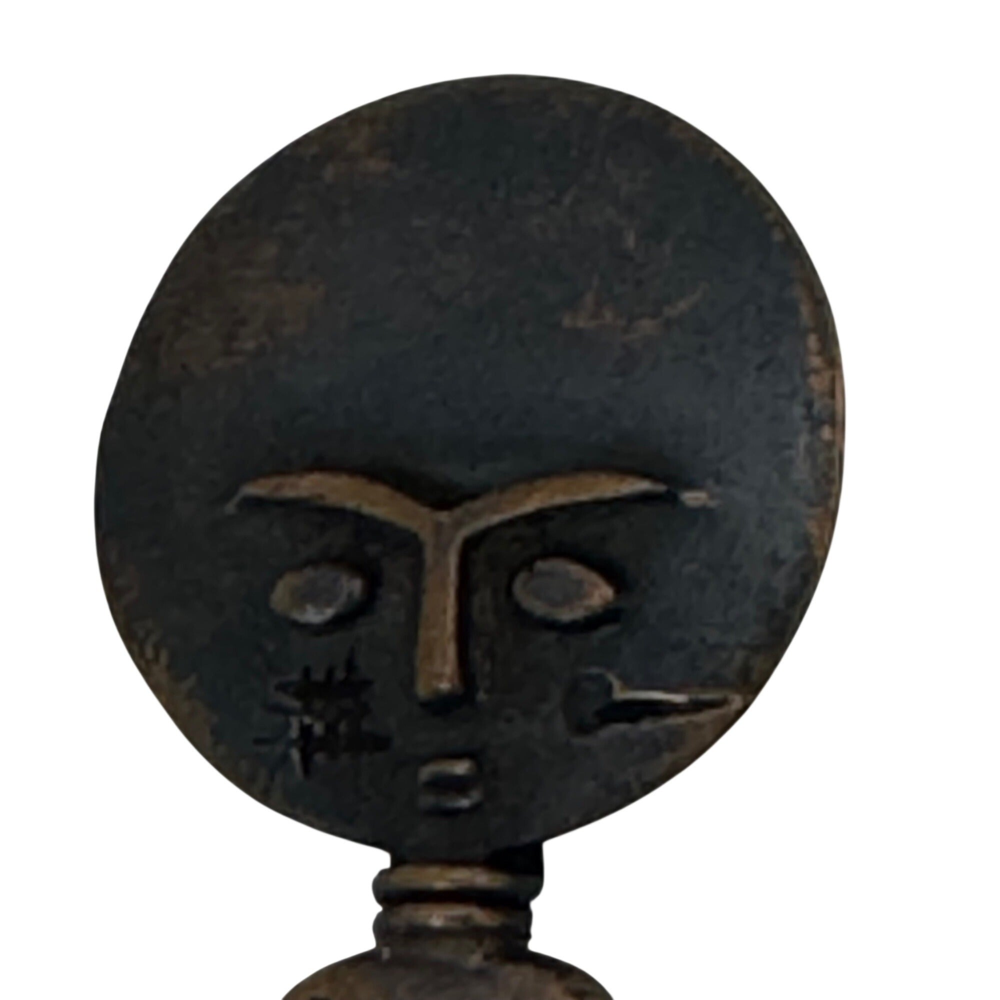 Vintage Copper Replica Akua' Ba African Fertility Doll Pendant Statement Brooch