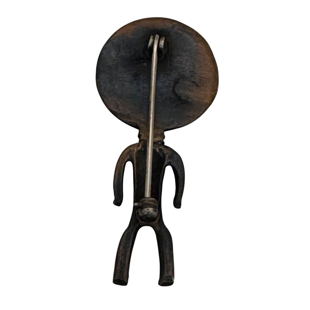 Vintage Copper Replica Akua' Ba African Fertility Doll Pendant Statement Brooch
