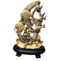 Vintage 3D Carved Ocean Angel Fish Sculpture Statue Celluloid Indonesia Asian 9"