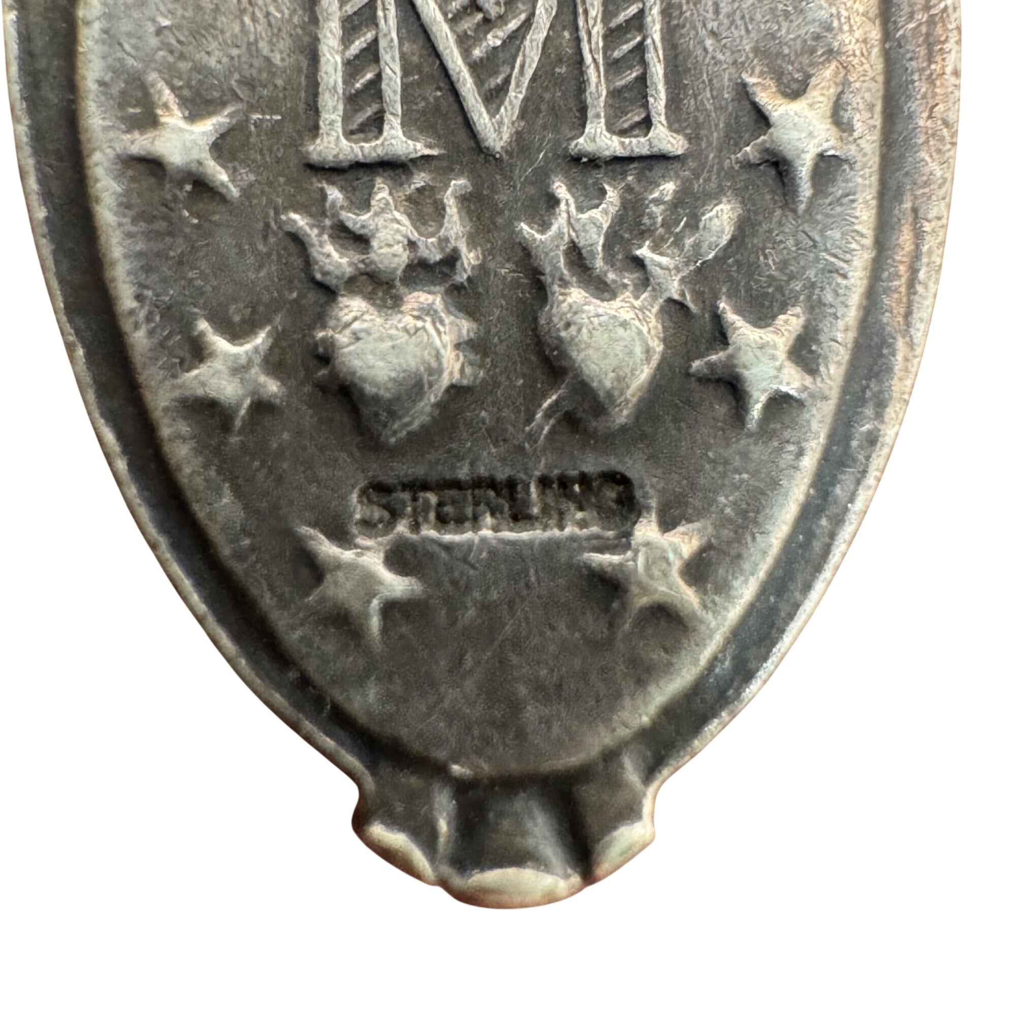 Miraculous Mary Medal Pendant Vintage Sterling Silver Religious Catholic Charm
