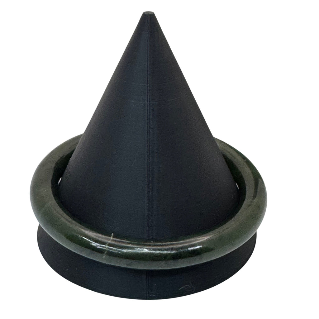 Vintage Natural Jade Dark Green Polished Stone Bangle Bracelet Size 7 1/4" 40g