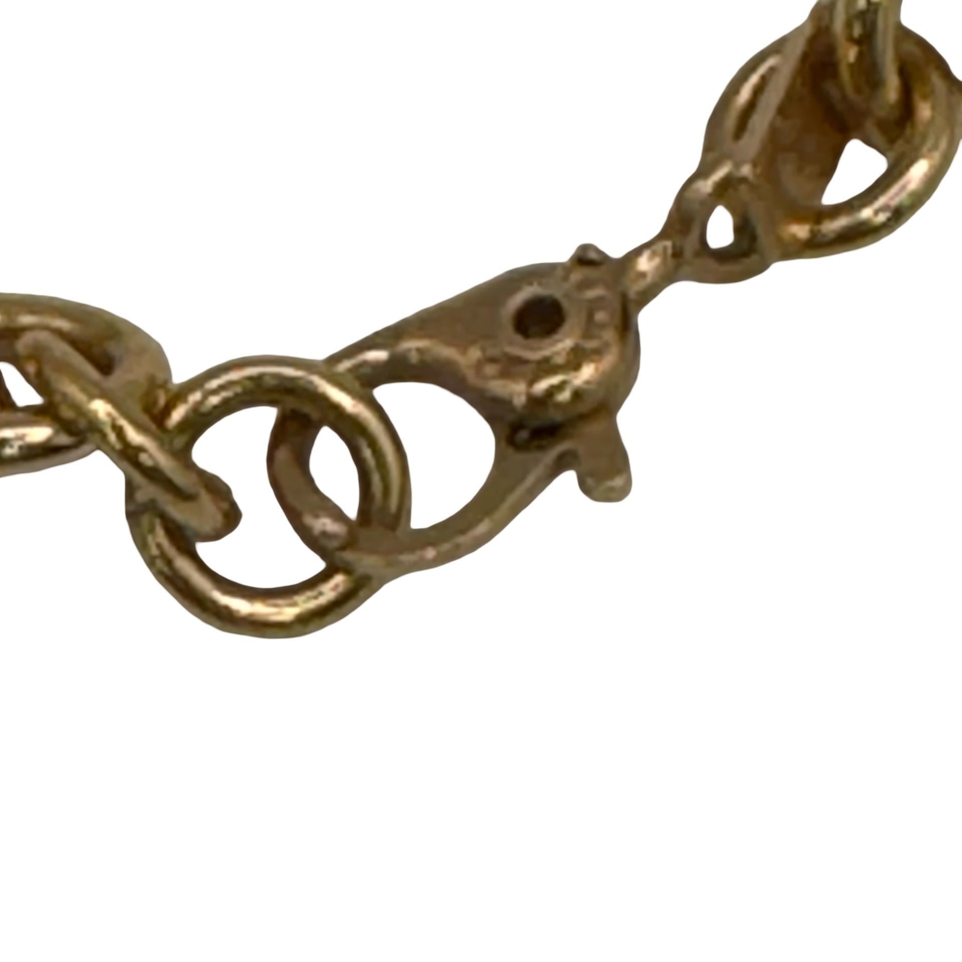 Vintage Anchor Pendant Necklace Gold Tone Black Enamel Nautical Monet 30" Chain