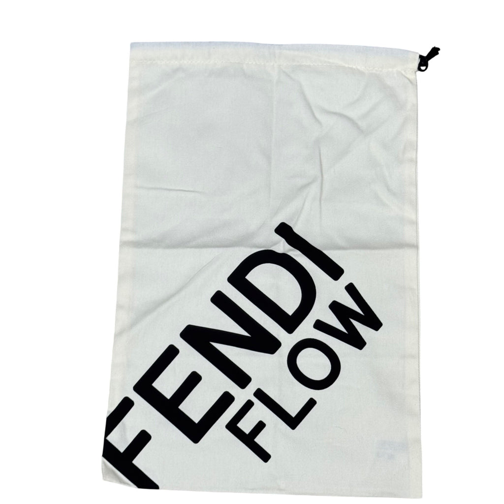 Fendi Flow White Drawstring Dust Bag Shoes Sneakers Replacement 12x17.75 Cotton