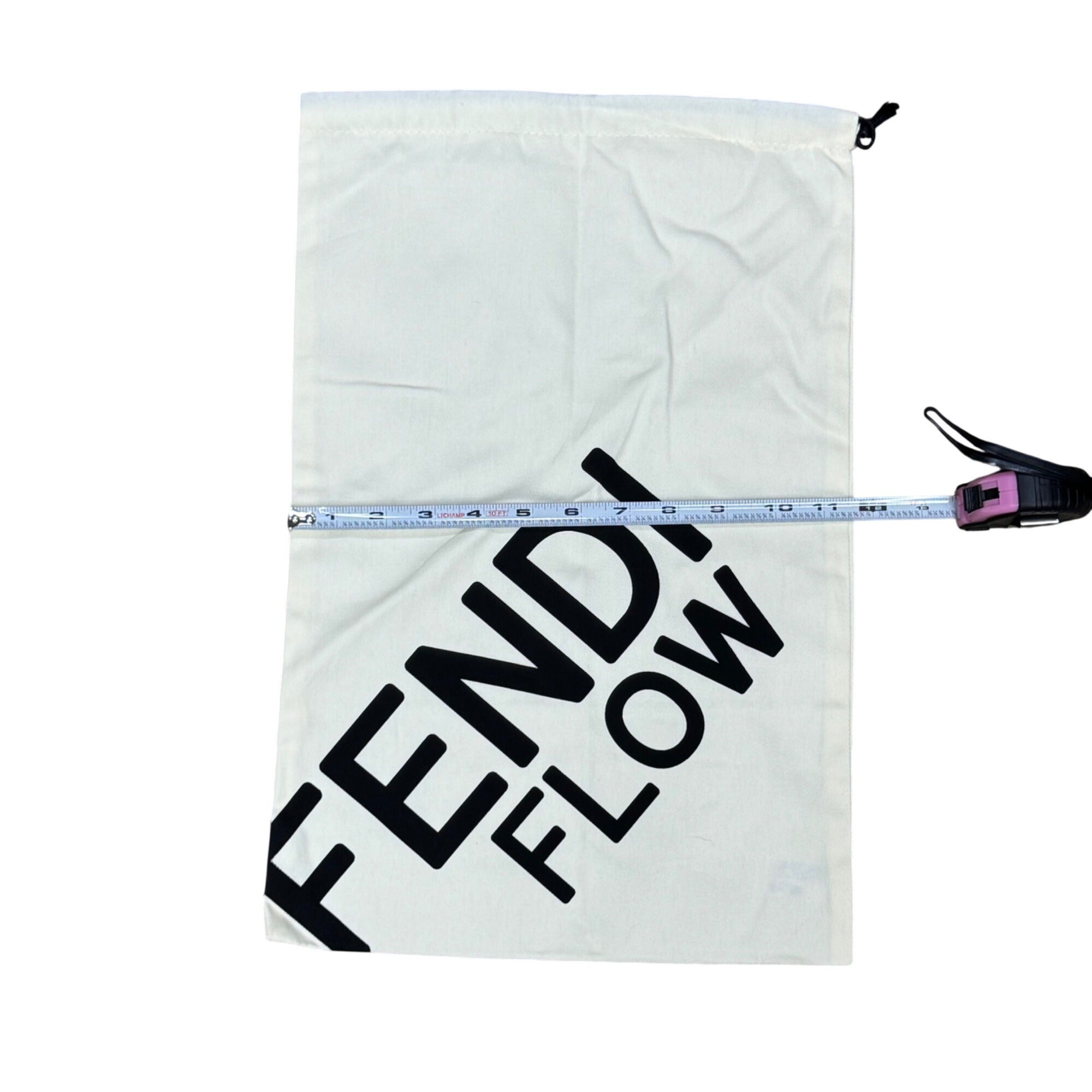 Fendi Flow White Drawstring Dust Bag Shoes Sneakers Replacement 12x17.75 Cotton