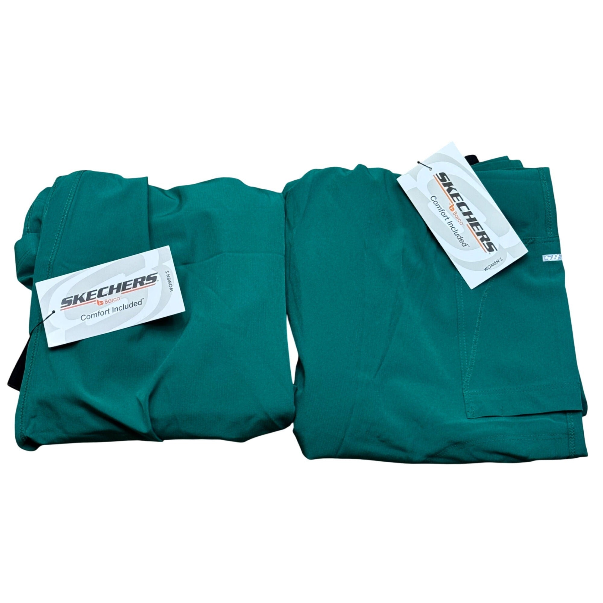 Skechers Barco Womens Green Elastic Waist Scrub Pants Size M Lot of 2 Pairs NEW