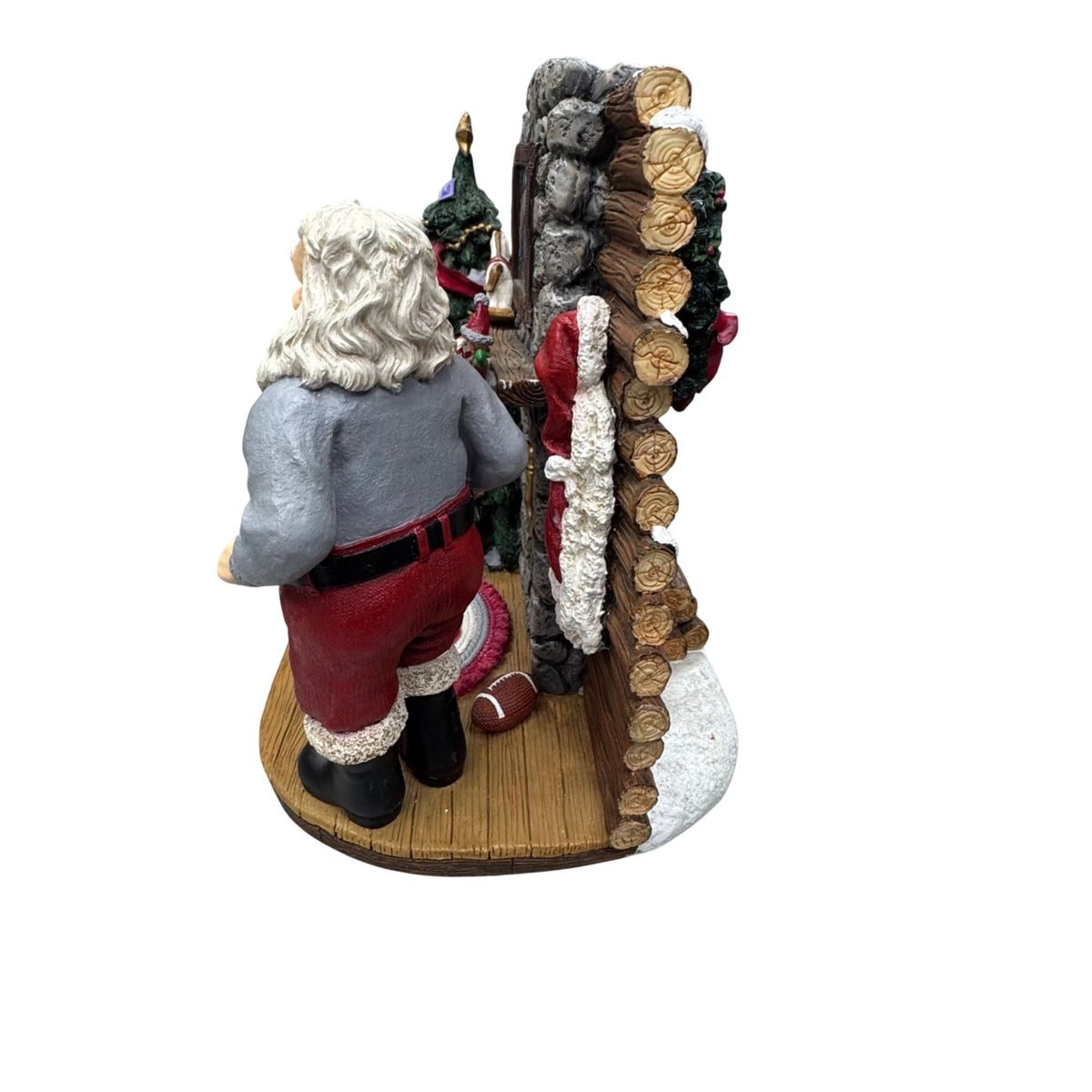 Alabama Fireside Santa Christmas Tree Fireplace 10" Sculpture Roll Crimson Tide