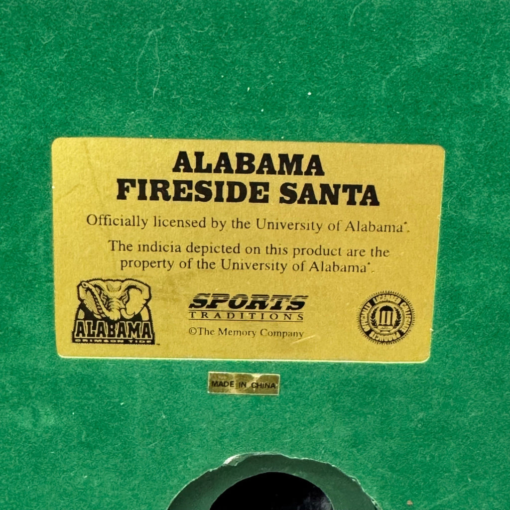 Alabama Fireside Santa Christmas Tree Fireplace 10" Sculpture Roll Crimson Tide
