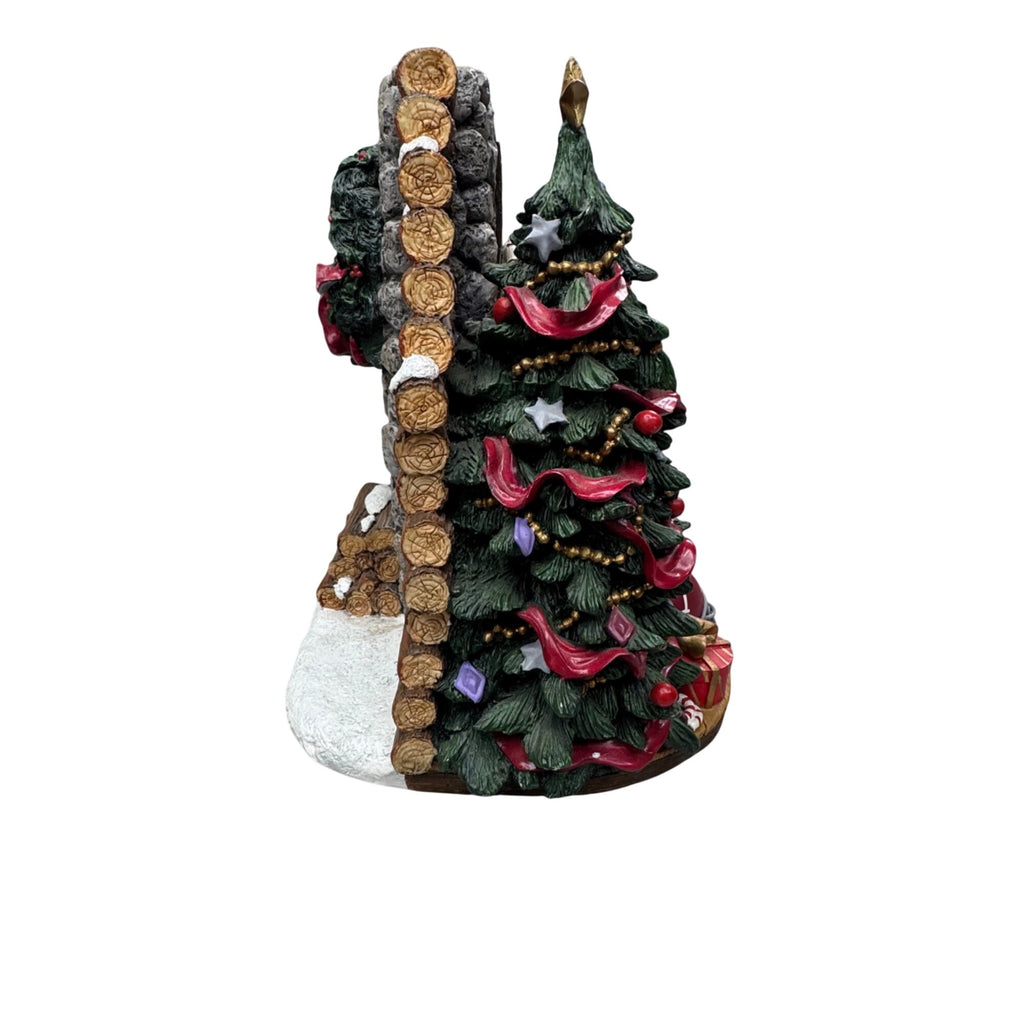 Alabama Fireside Santa Christmas Tree Fireplace 10" Sculpture Roll Crimson Tide
