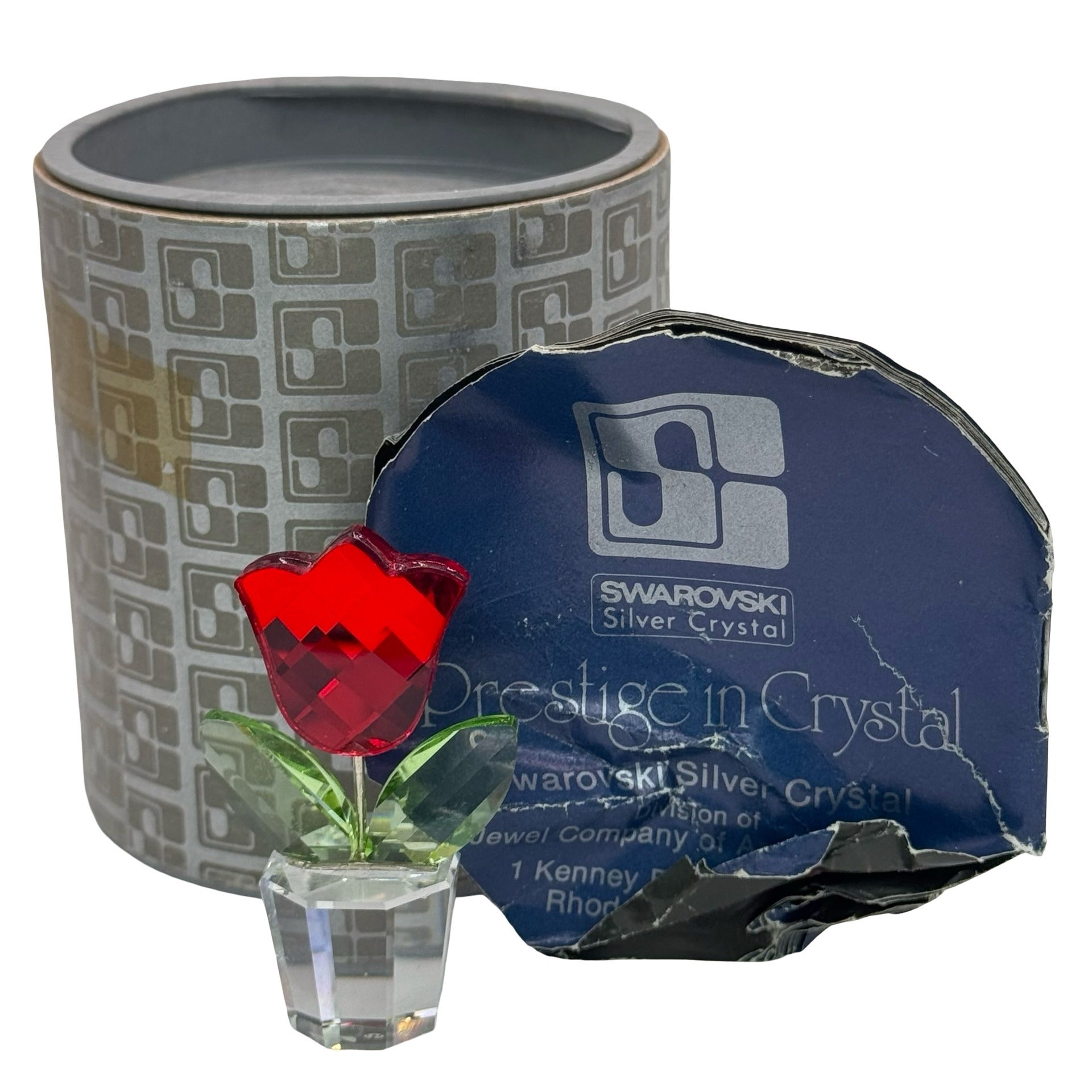 Swarovski Crystal Happy Flowers Red Tulip Flower Pot 657109 Original Box 273857