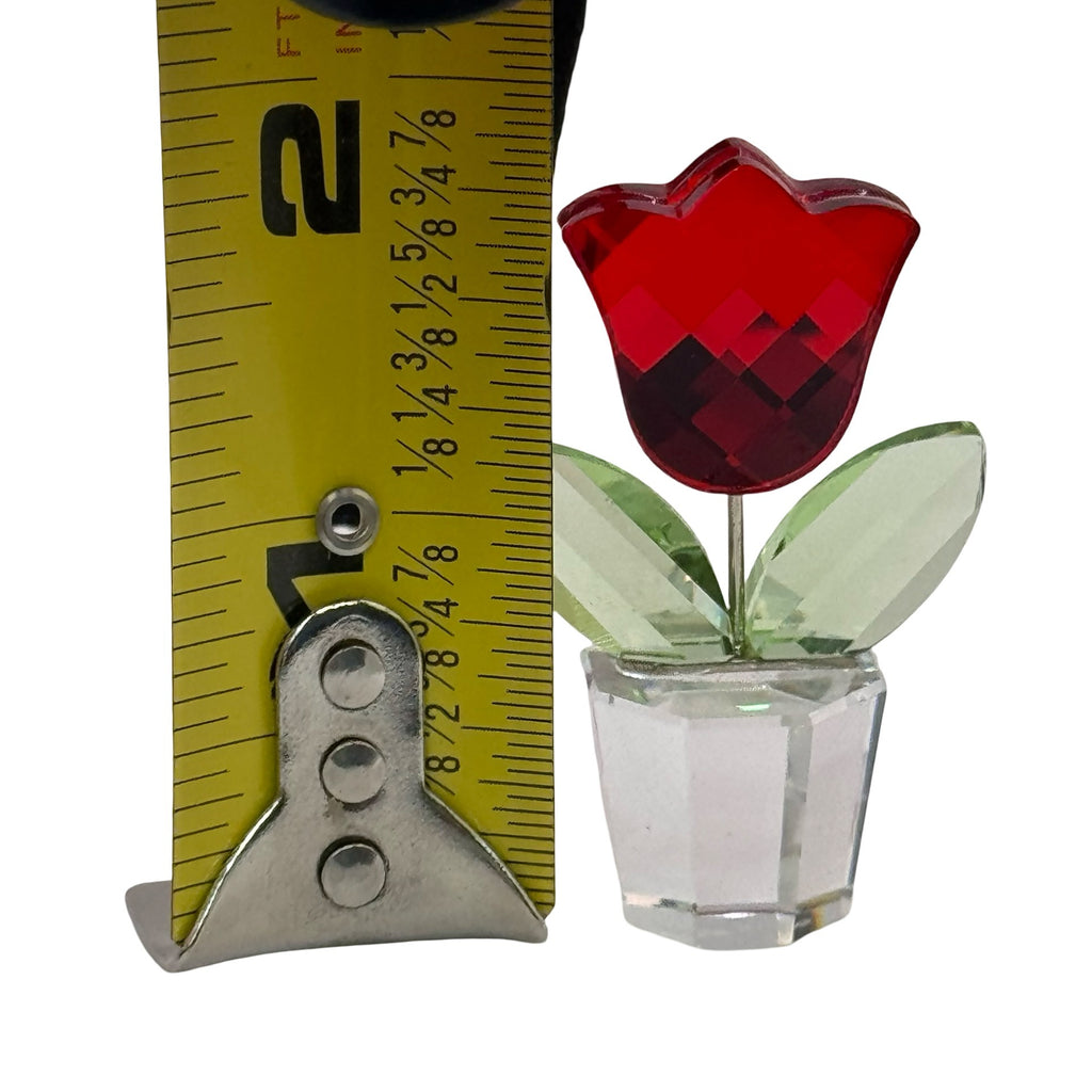 Swarovski Crystal Happy Flowers Red Tulip Flower Pot 657109 Original Box 273857
