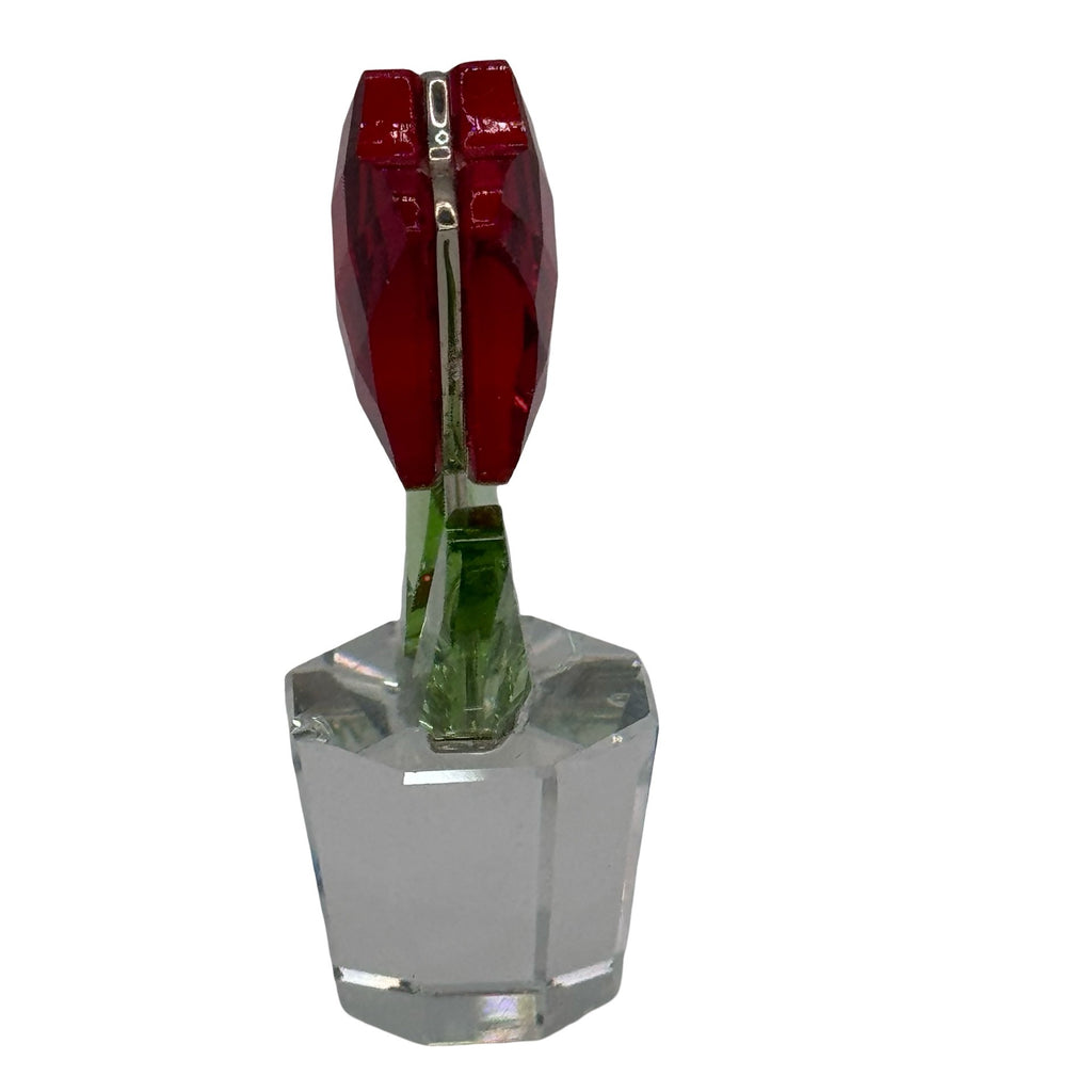 Swarovski Crystal Happy Flowers Red Tulip Flower Pot 657109 Original Box 273857