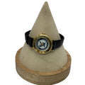Embry-Riddle Aeronautical University Gold-Tone Watch Black Leather Band RARE