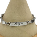 Vintage Sterling Silver Monogrammed Ginger Bracelet Engraved Name Plate 17.14g