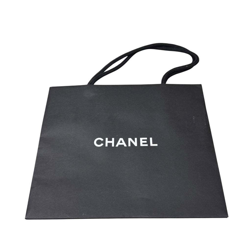Chanel Black Paper Shopping Gift Bag Rope Handles 9x8 Gift Storage Authentic