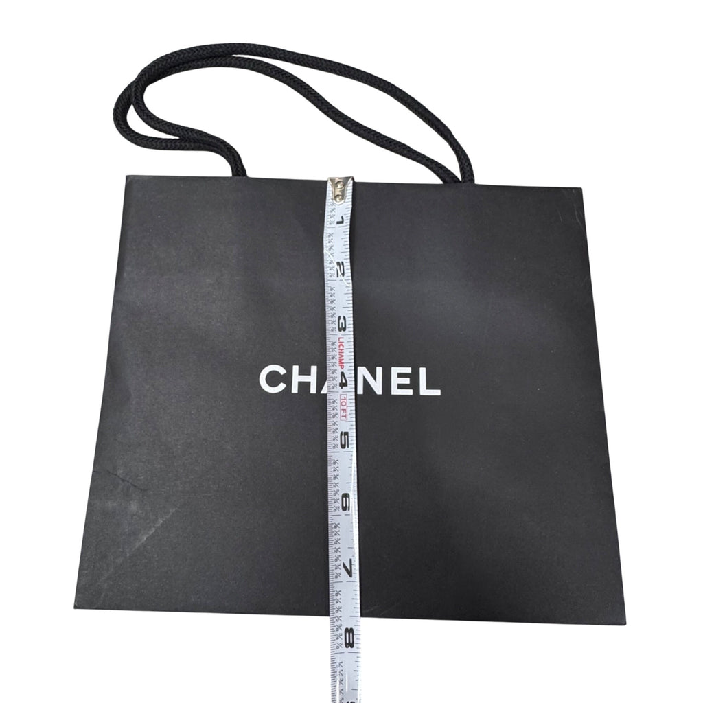 Chanel Black Paper Shopping Gift Bag Rope Handles 9x8 Gift Storage Authentic