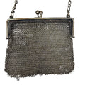Vintage Metal Mesh Coin Purse Art Deco Chain Strap Kisslock Closure 4" READ