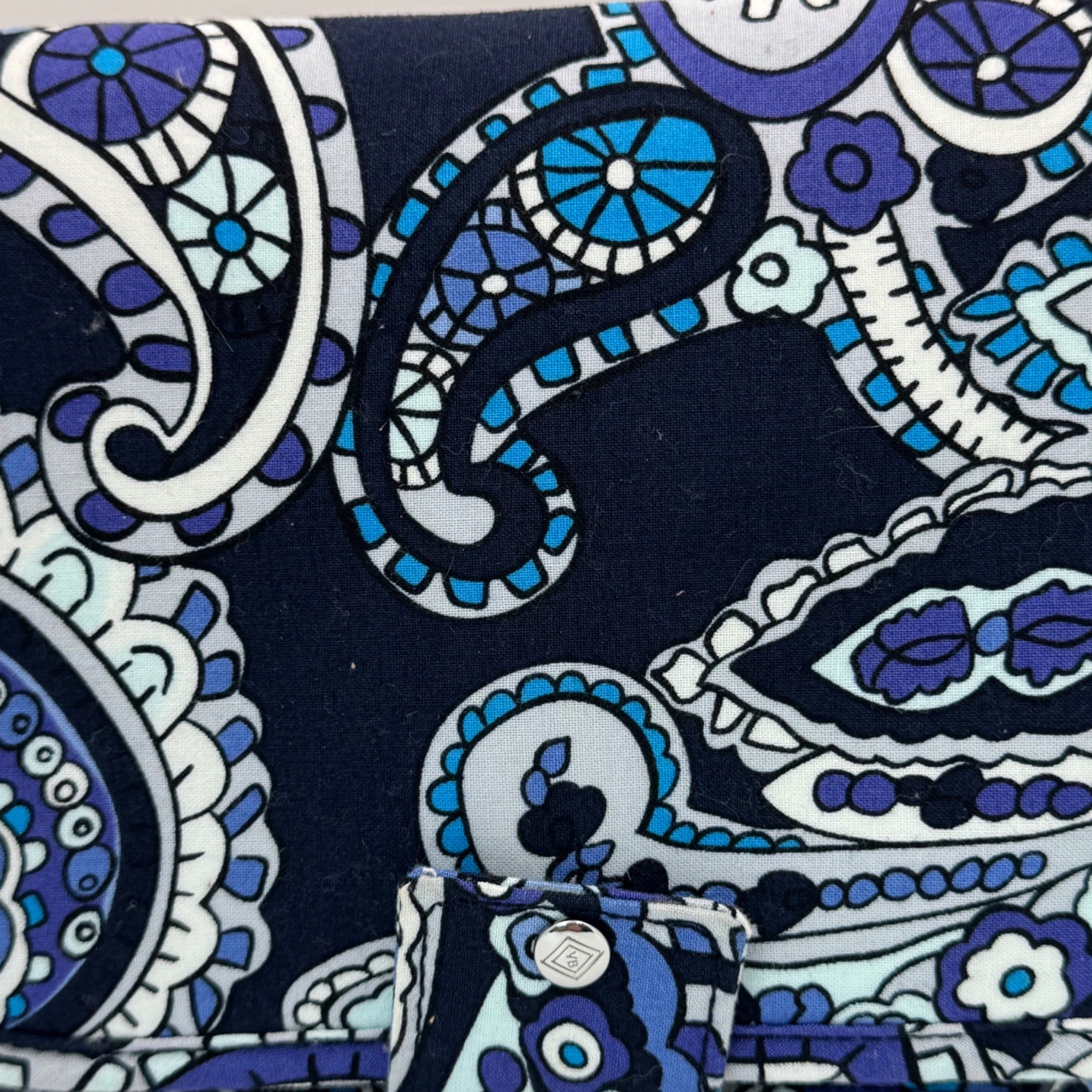 Vera Bradley Iconic Zip-In Jewelry Case Deep Night Paisley Cotton Travel Organizer
