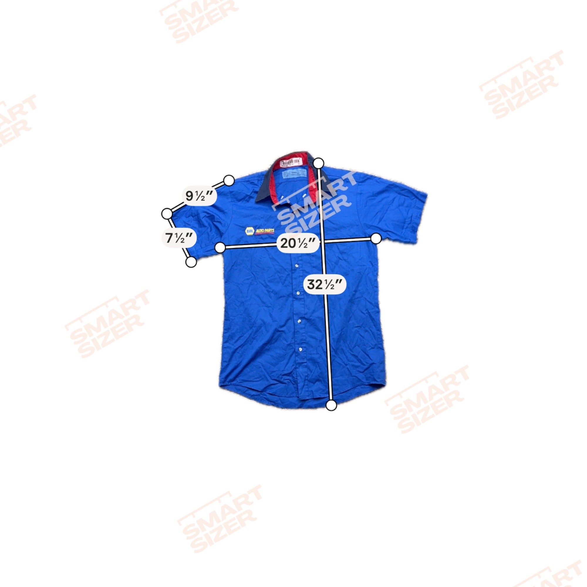 ComfortFlex Napa Auto Parts Uniform Work Shirt M Blue Short Sleeve Button-Down