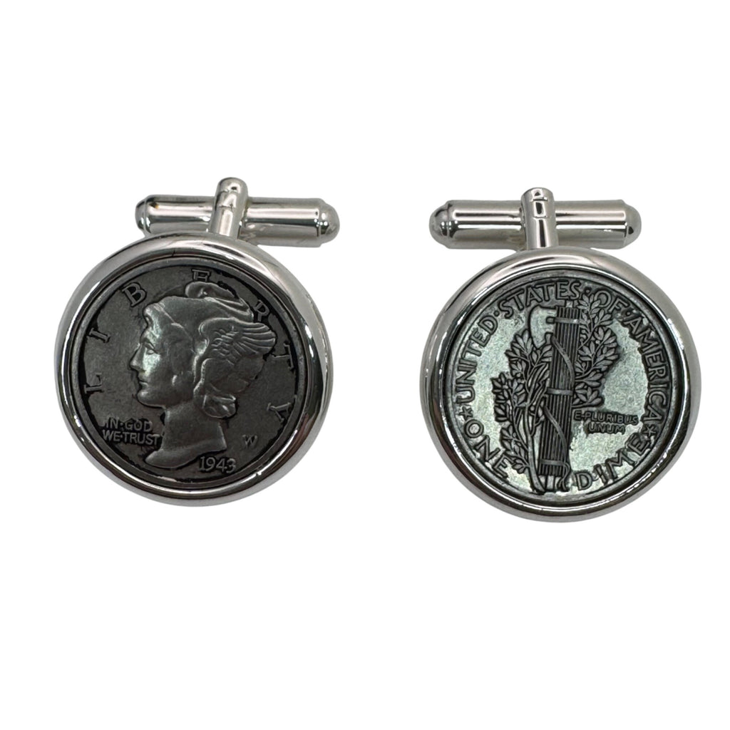 Brooks Brothers 1943 Mercury Dime Cufflinks Vintage Silver Coin Mens Gift In Box