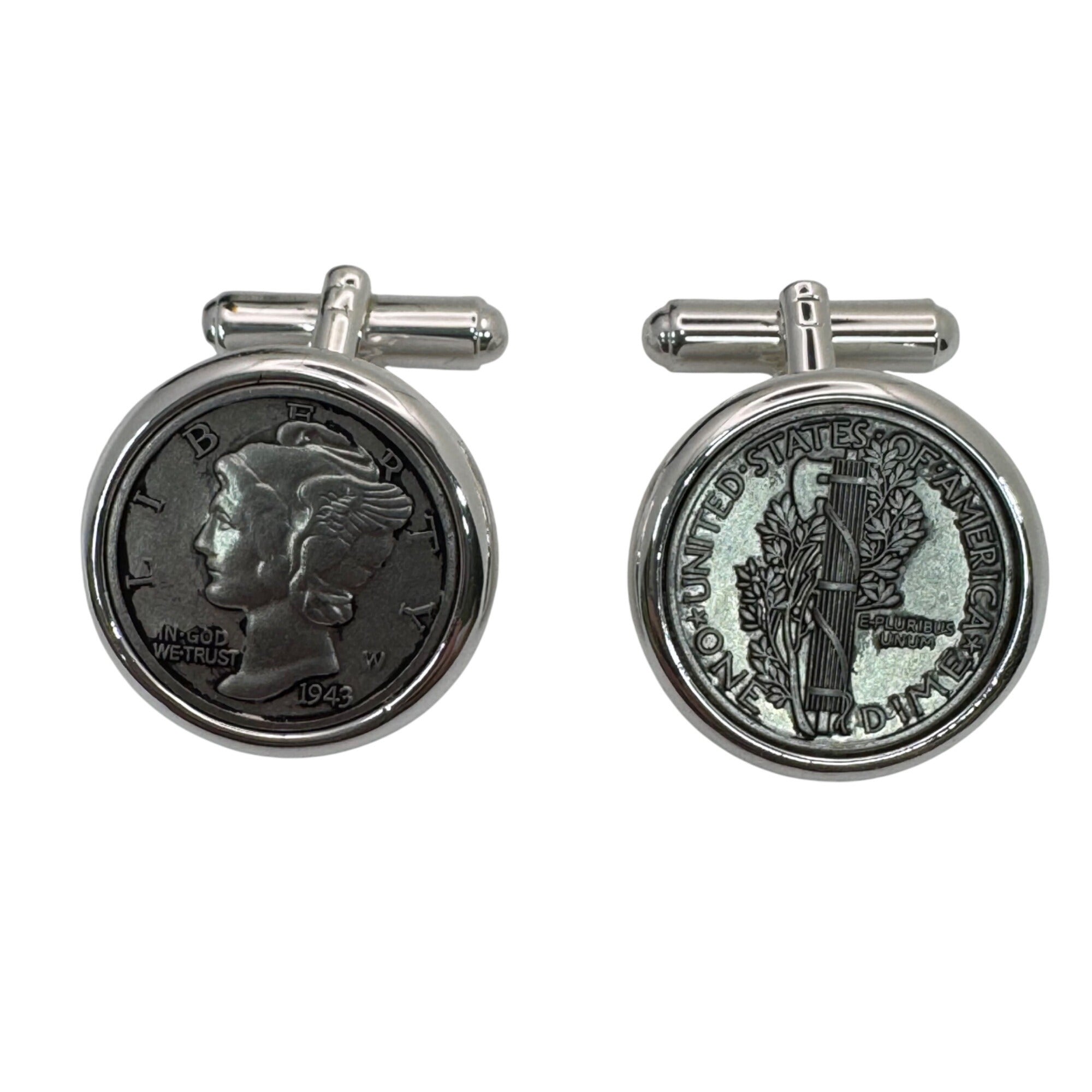 Brooks Brothers 1943 Mercury Dime Cufflinks Vintage Silver Coin Mens Gift In Box