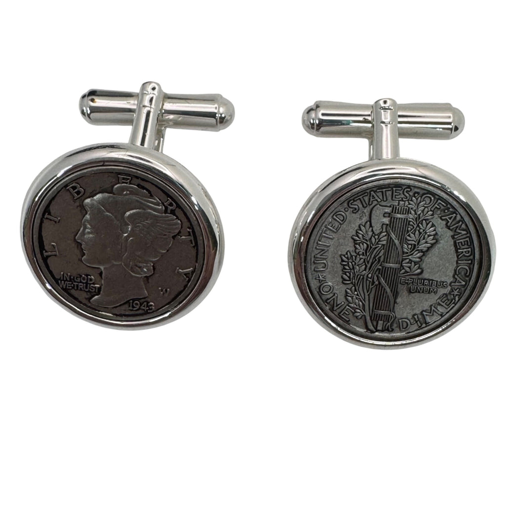 Brooks Brothers 1943 Mercury Dime Cufflinks Vintage Silver Coin Mens Gift In Box