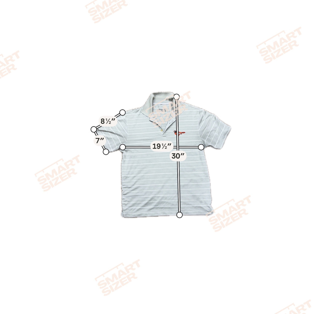 Nike Golf Baltimore Orioles MLB M Dri-Fit Gray Striped Polo Shirt Rare Casual Os