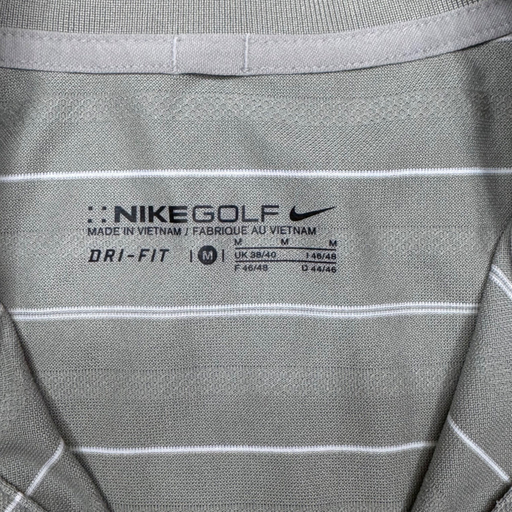Nike Golf Baltimore Orioles MLB M Dri-Fit Gray Striped Polo Shirt Rare Casual Os