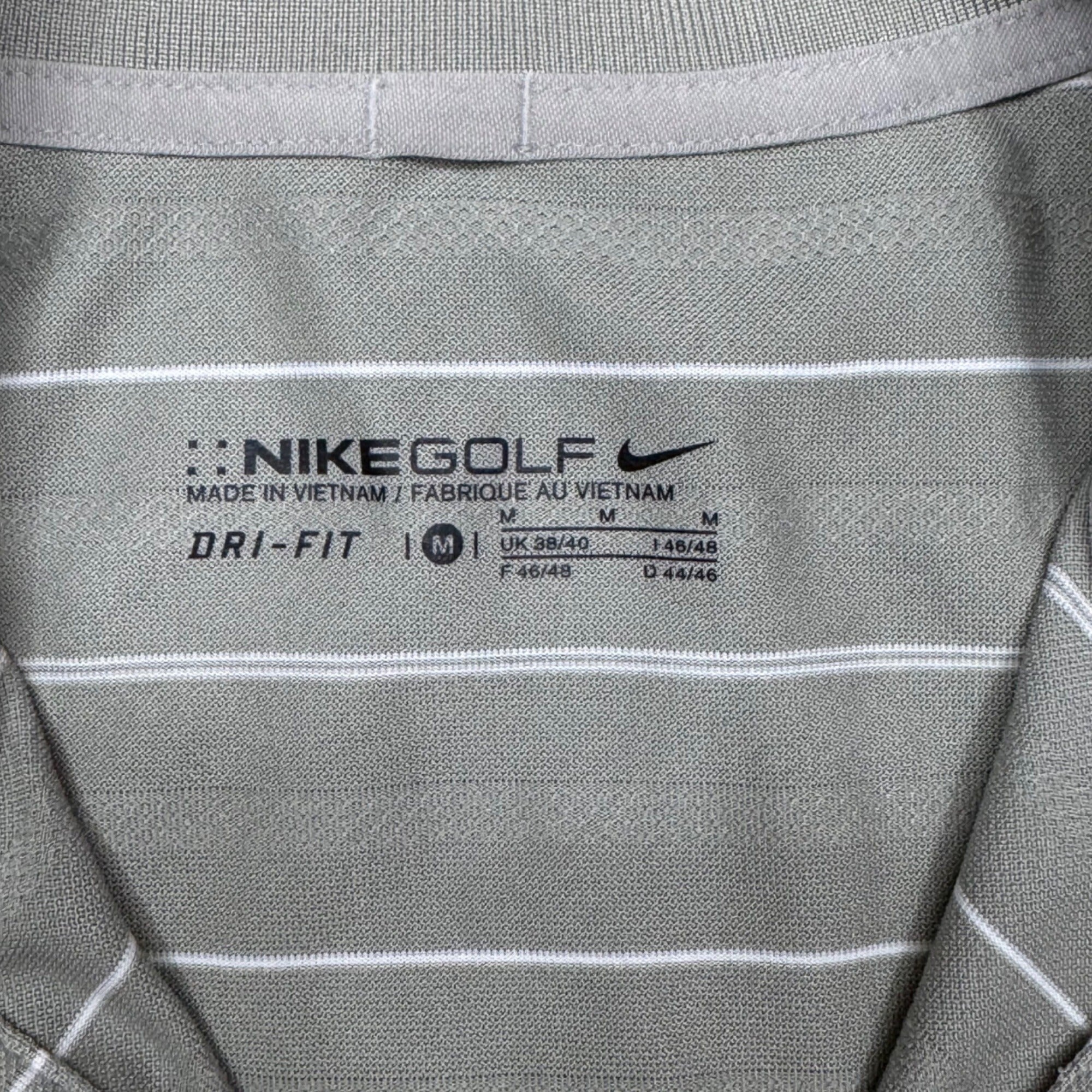 Nike Golf Baltimore Orioles MLB M Dri-Fit Gray Striped Polo Shirt Rare Casual Os