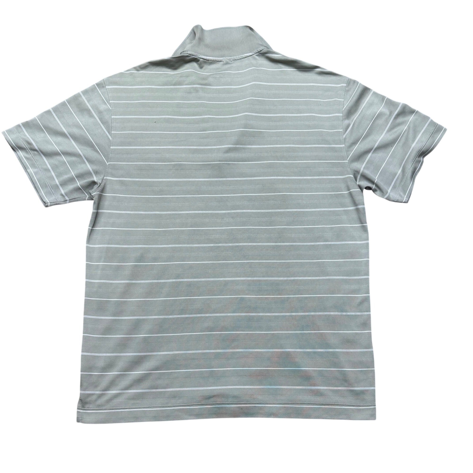 Nike Golf Baltimore Orioles MLB M Dri-Fit Gray Striped Polo Shirt Rare Casual Os