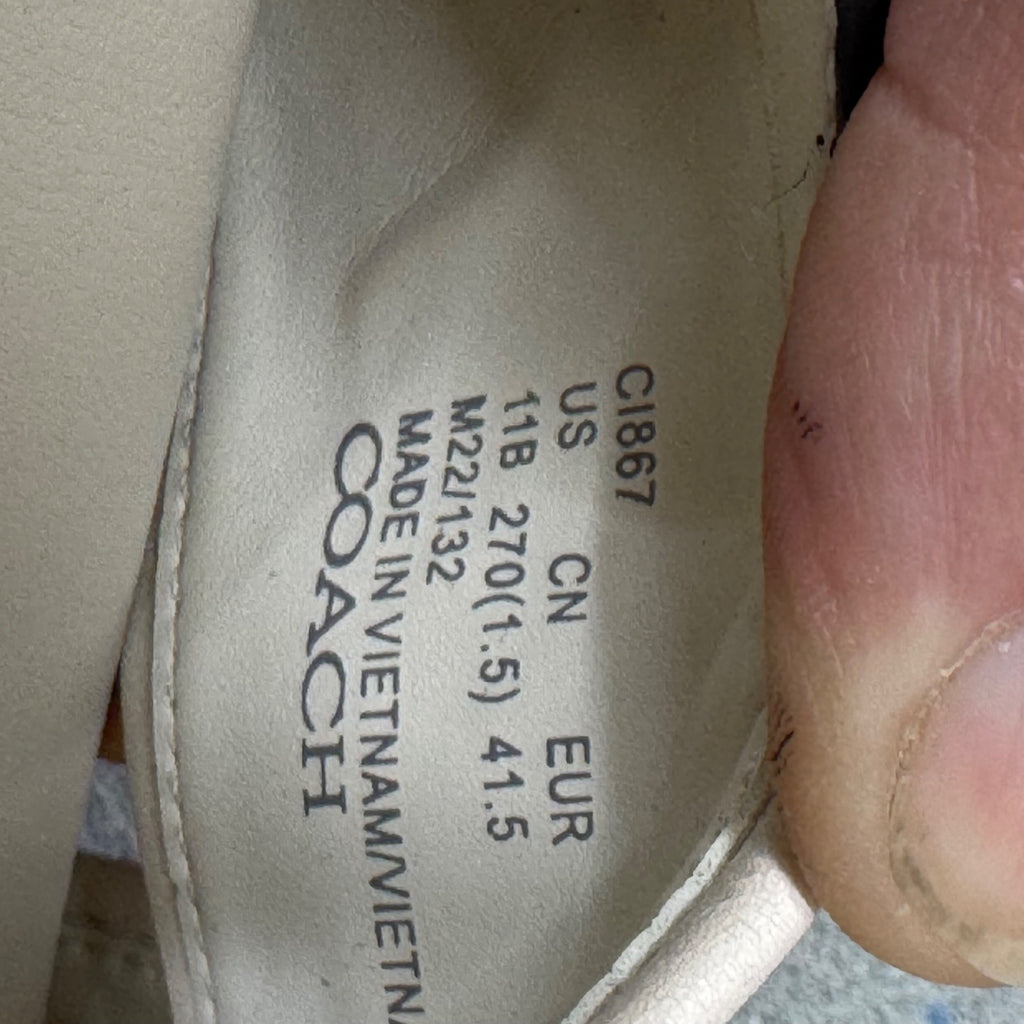 Coach Rainbow Signature Slide Sandals Size 11 B White Strap Womens Pride READ