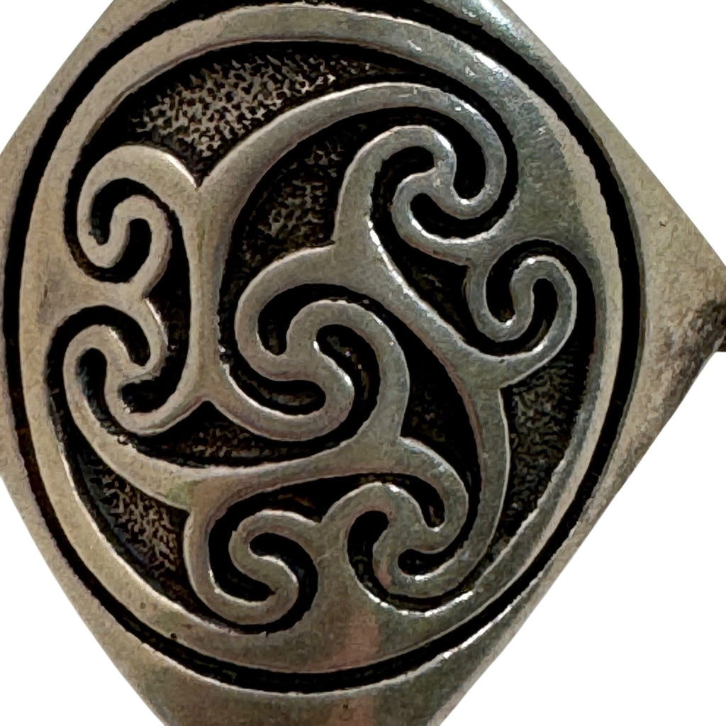 Vintage Triskelion Signed Artisan Sterling Silver Pendant Celtic Swirl JW 1.5”
