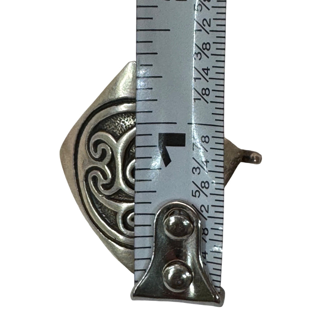 Vintage Triskelion Signed Artisan Sterling Silver Pendant Celtic Swirl JW 1.5”