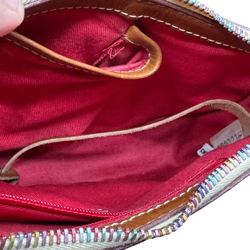 Dooney & Bourke Crayon Graffiti Letters Mini Shoulder Bag Brown Leather Spellout