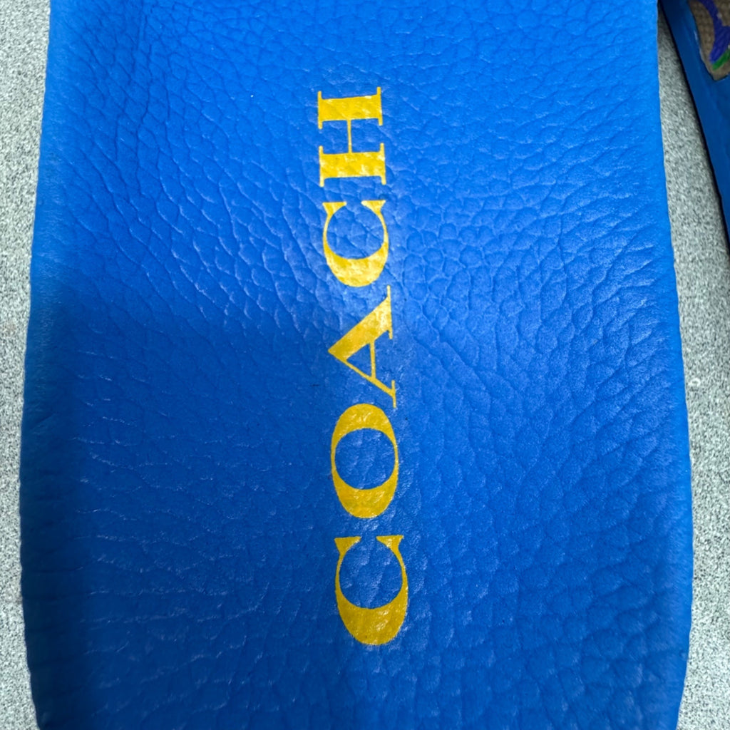 Coach Pride Multi-Color Signature Slide Sandals Blue US 11 Mens Beach Resort