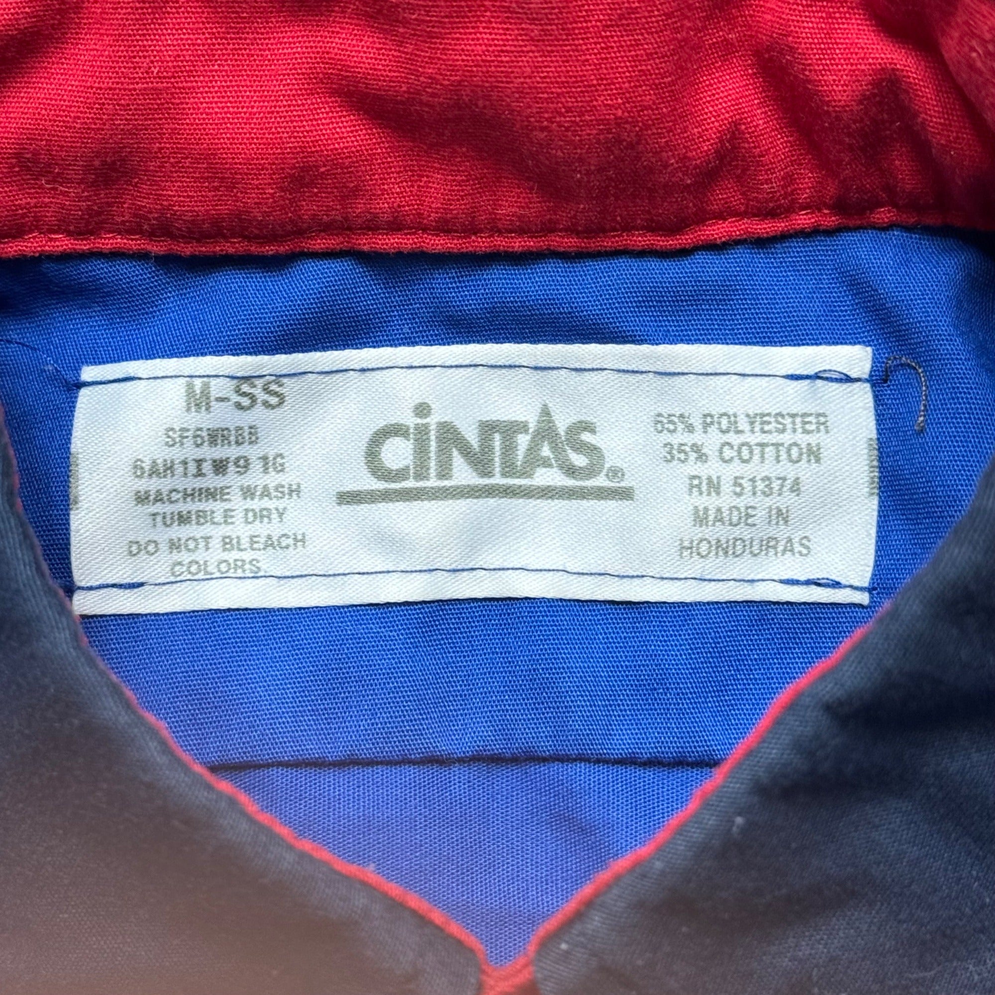 Napa Auto Parts Cintas M Blue Uniform Work Shirt Button-Up Short Sleeve Cotton