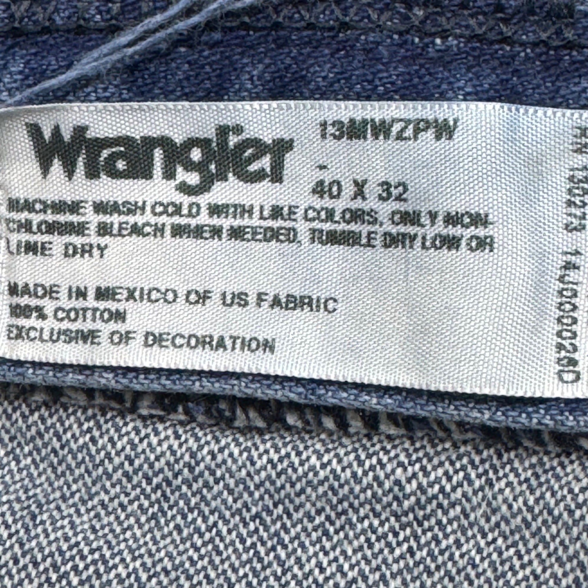 Vintage Wrangler Cowboy Cut Jeans Mens 40x32 13MWZ Blue Dark Wash USA Made Work