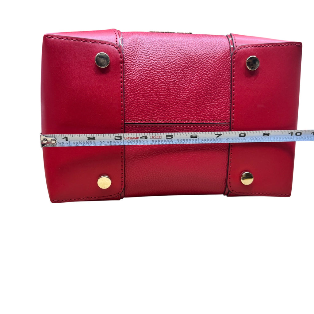 Michael Kors Red Pebbled Leather Bucket Bag Purse Wallet Set Dust Bag Gift NEW