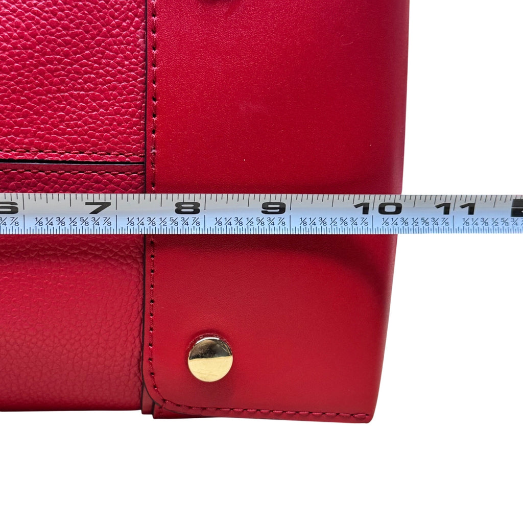 Michael Kors Red Pebbled Leather Bucket Bag Purse Wallet Set Dust Bag Gift NEW