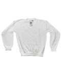 Lavane New York White V-Neck Sweater Medium Textured Diamond Pattern NEW Vintage