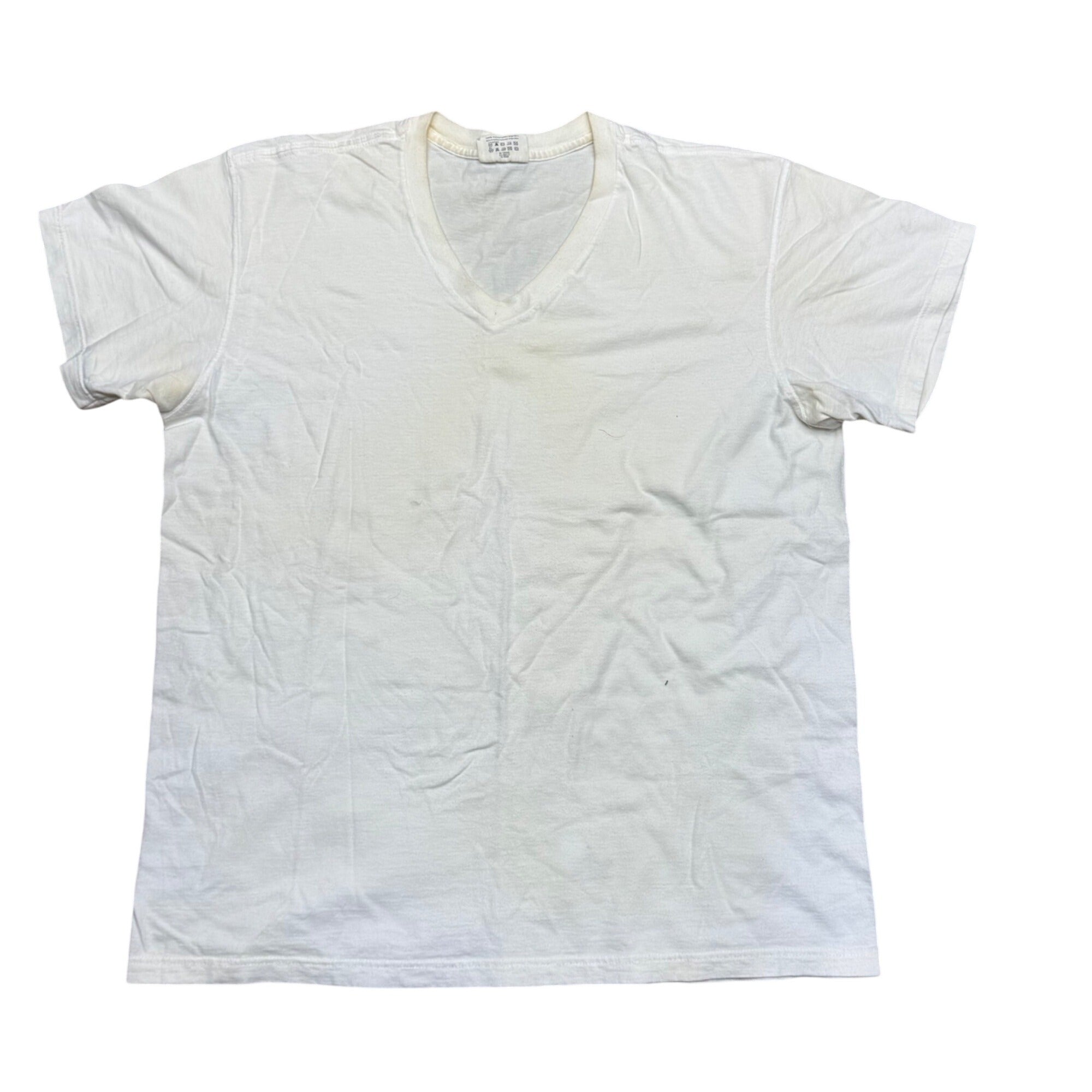 Vintage Calvin Klein Mens White V-Neck Tee Undershirt Cotton L Made In Brazil