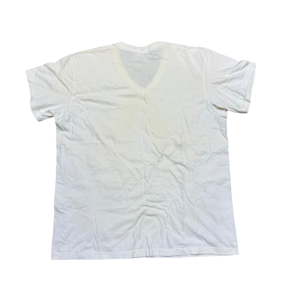 Vintage Calvin Klein Mens White V-Neck Tee Undershirt Cotton L Made In Brazil