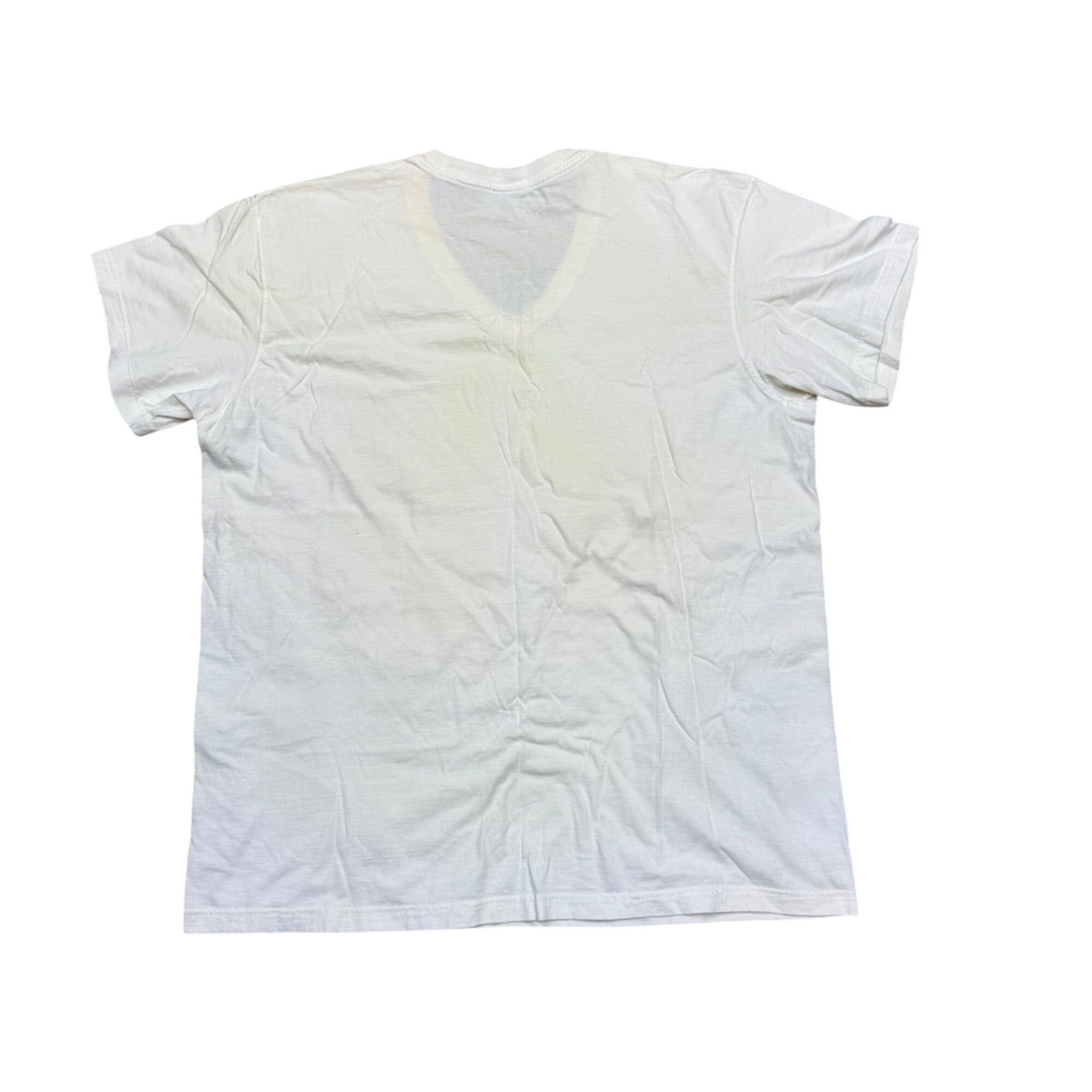 Vintage Calvin Klein Mens White V-Neck Tee Undershirt Cotton L Made In Brazil