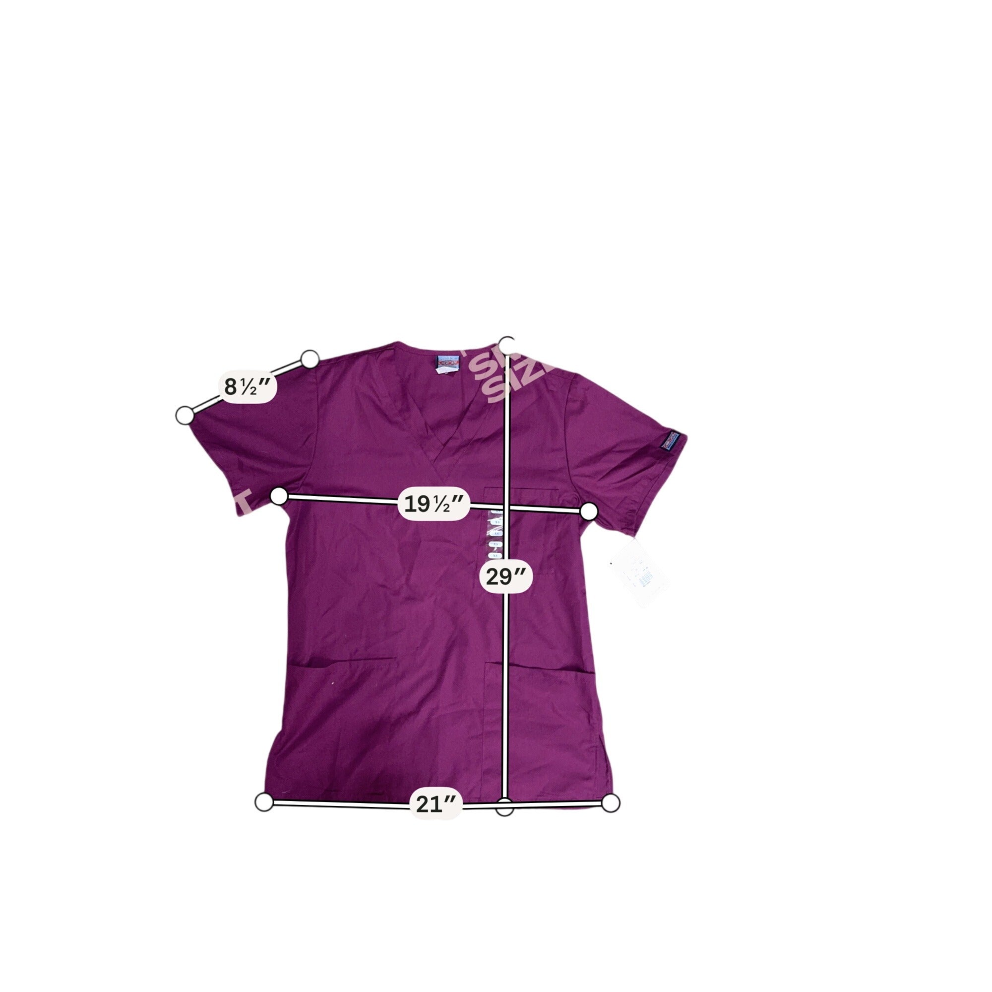 Cherokee Workwear Authentic Scrubs Womens V-Neck Top XS Maroon Burgundy Red NEW